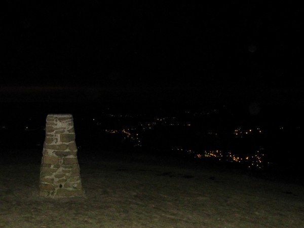 Summit of Mam Tor at night