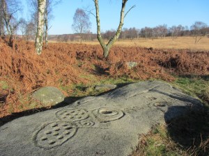 Carved stone near Gardoms Edge